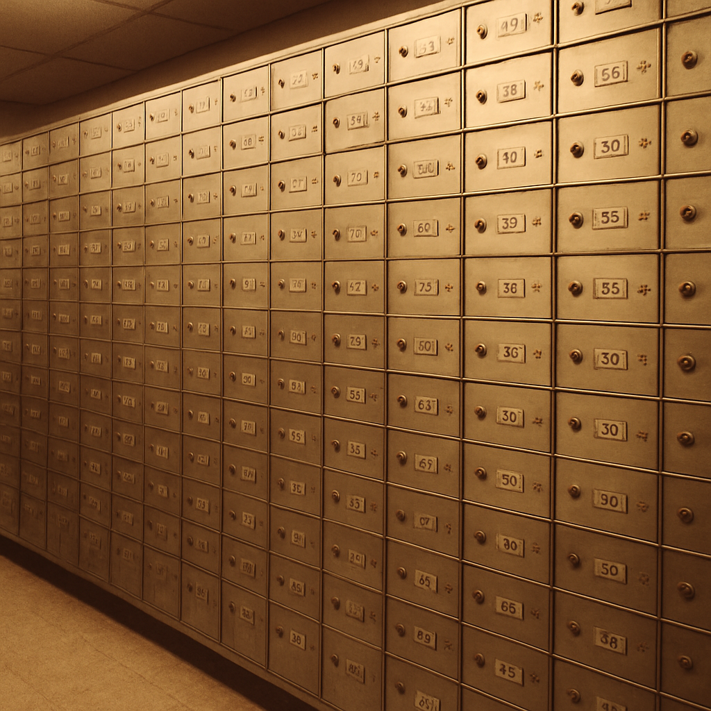 Storage boxes in vault